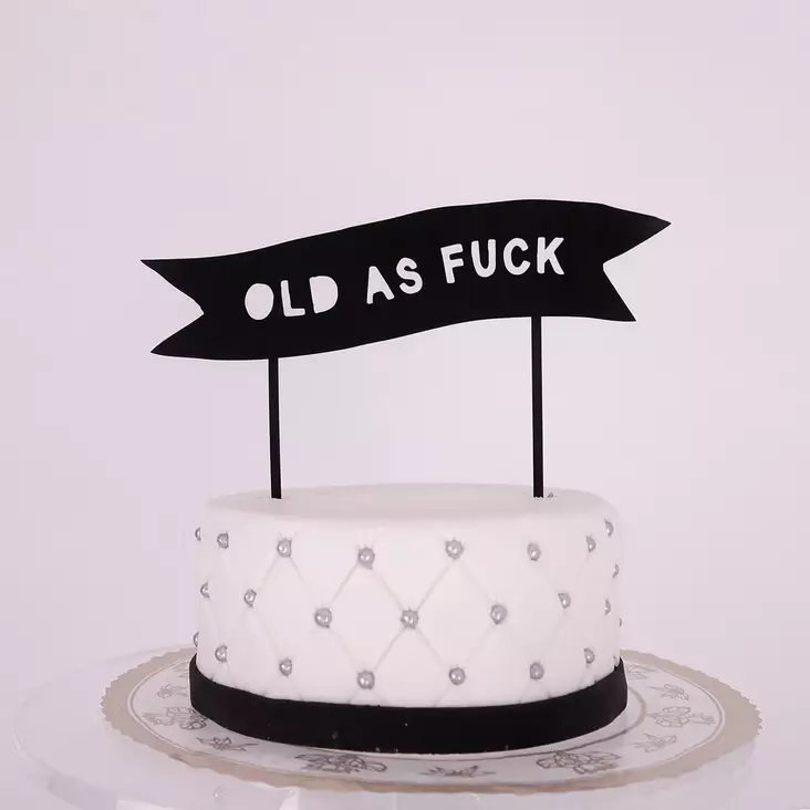 OLD AS FUCK-VIIRI KAKUN KORISTE - Valmiit kakkukoristeet - 0020 - 1