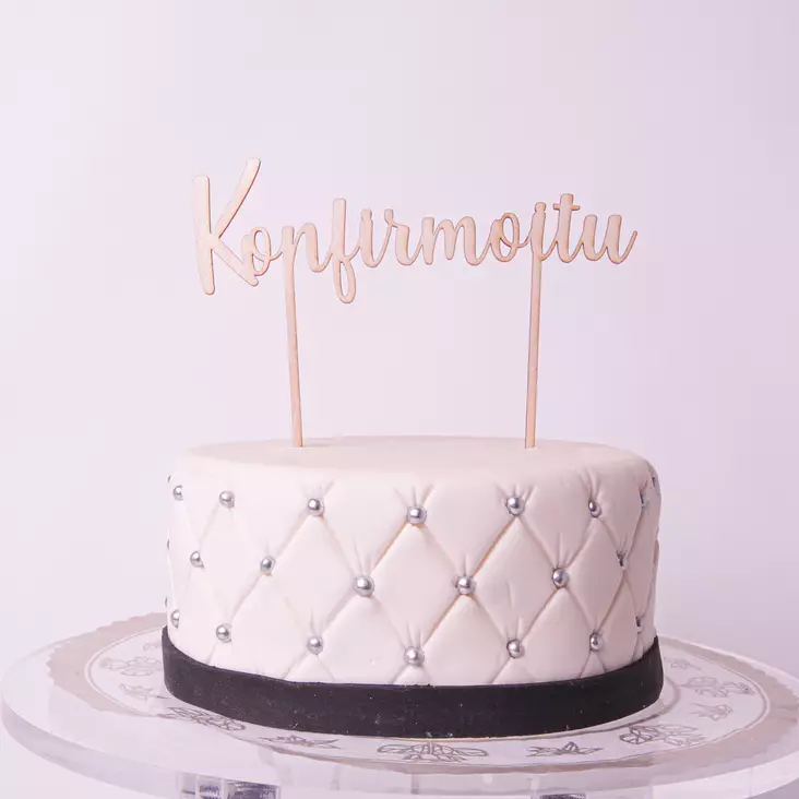 KONFIRMOITU-KAKUN KORISTE - Valmiit kakkukoristeet - 0037 - 1