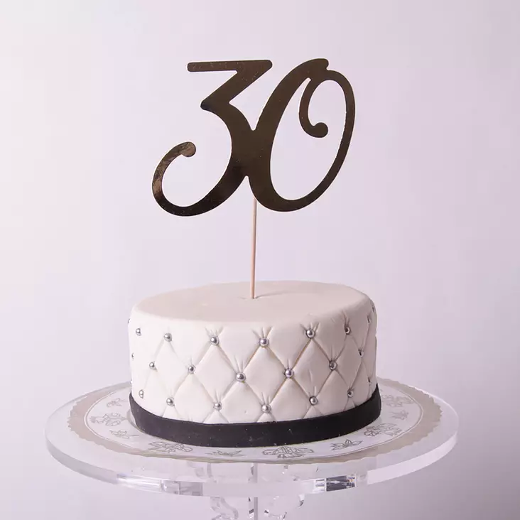 KULTAINEN NUMEROKYLTTI-KAKUN KORISTE - Valmiit kakkukoristeet - 0049 - 1